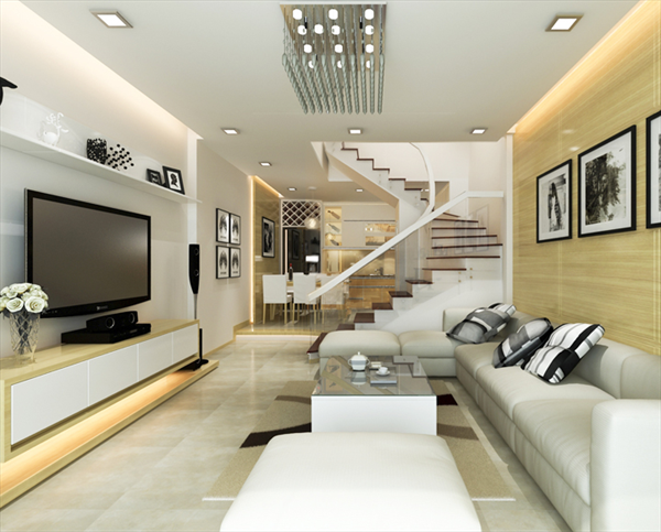 Những ý tưởng thiết kế nội thất phòng khách nhà ống năm 2019 - Ảnh 2