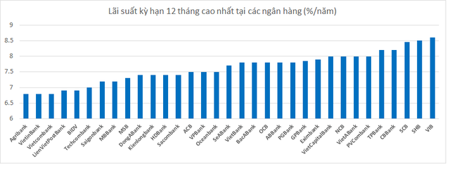 33 ngân hàng Việt, ai đang có lãi suất huy động kỳ hạn 12 tháng cao nhất? - Ảnh 1.