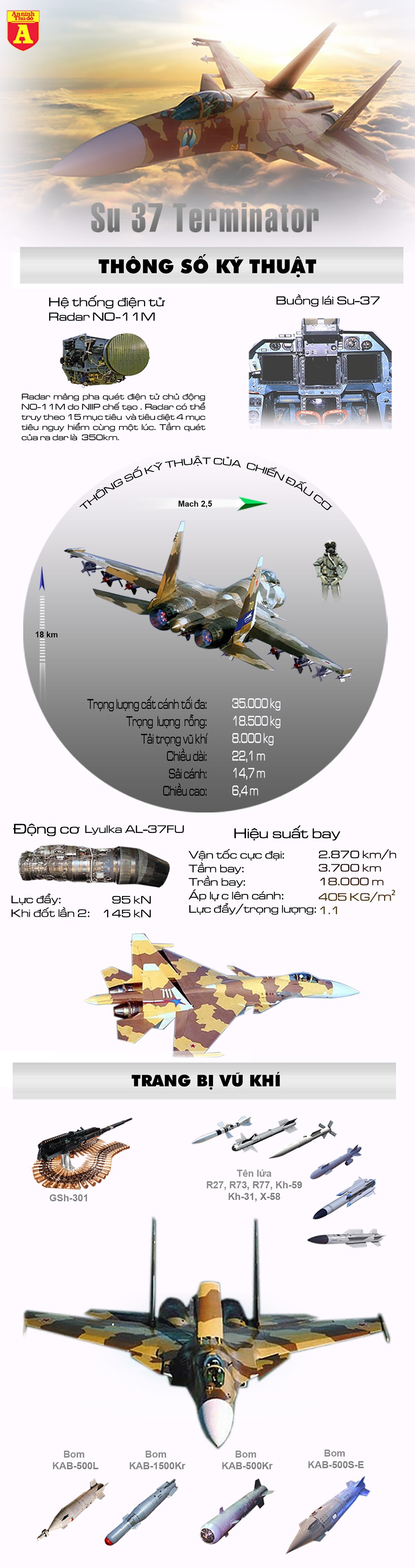 [Infographics] "Kẻ hủy diệt" Su-37 sẵn sàng thay thế vị trí nếu Su-57 "nửa đường đứt gánh"? - Ảnh 1