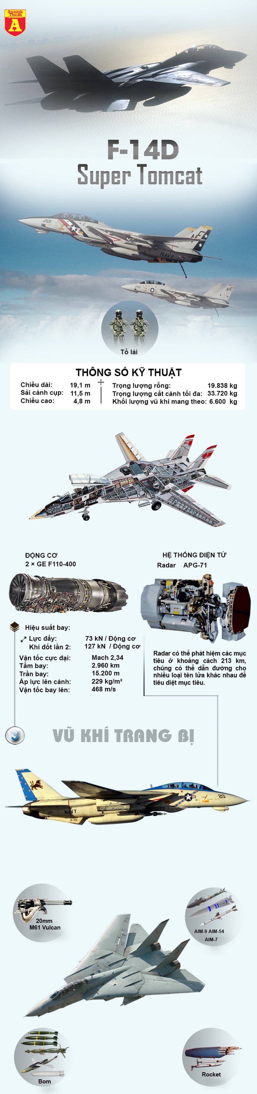 [Infographics] Mỹ thẳng tay băm nát F-14 để khỏi lọt vào tay Iran  - Ảnh 1