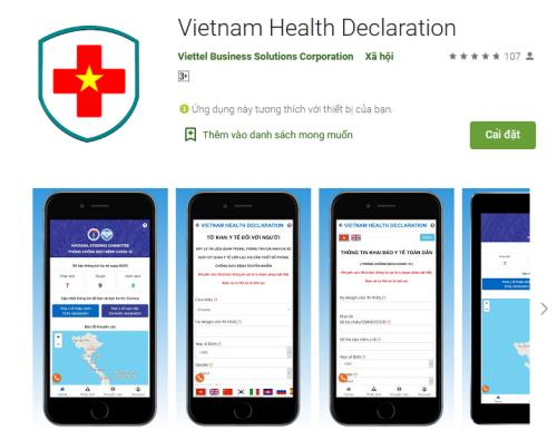 Ứng dụng &ldquo;Vietnam health declaration&rdquo; d&agrave;nh cho người nước ngo&agrave;i hiện được tải theo đường dẫn: &ldquo;https://play.google.com/store/apps/details?id=vn.coquan.hd&rdquo;