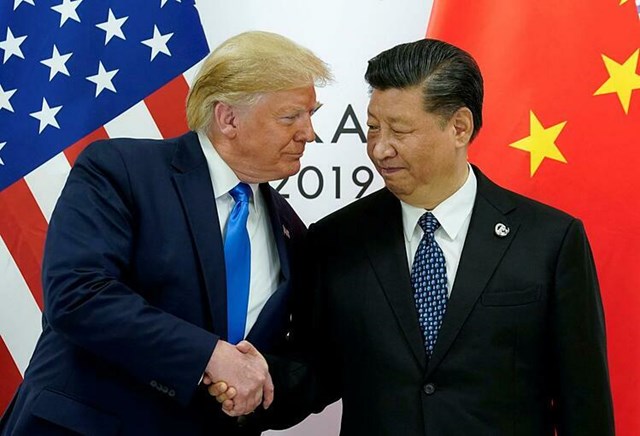 Tổng thống Mỹ Donald Trump v&agrave; Chủ tịch Trung Quốc Tập Cận B&igrave;nh tại Hội nghị G20 ở Nhật Bản. Ảnh:&nbsp;Reuters