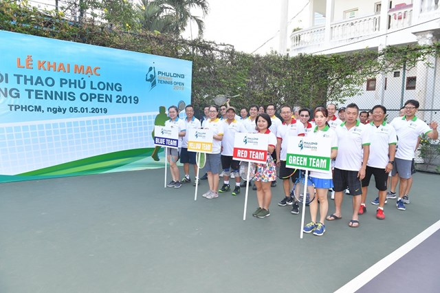C&aacute;c đội tuyển tham dự Giải đấu Phu Long Spring tennis open 2019. Ảnh PL