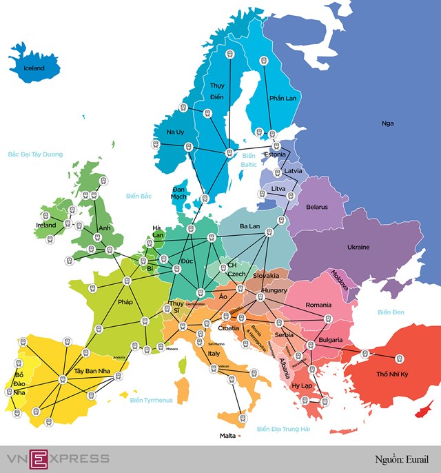 [Infographics] Đường tàu không biên giới ở châu Âu  - Ảnh 1
