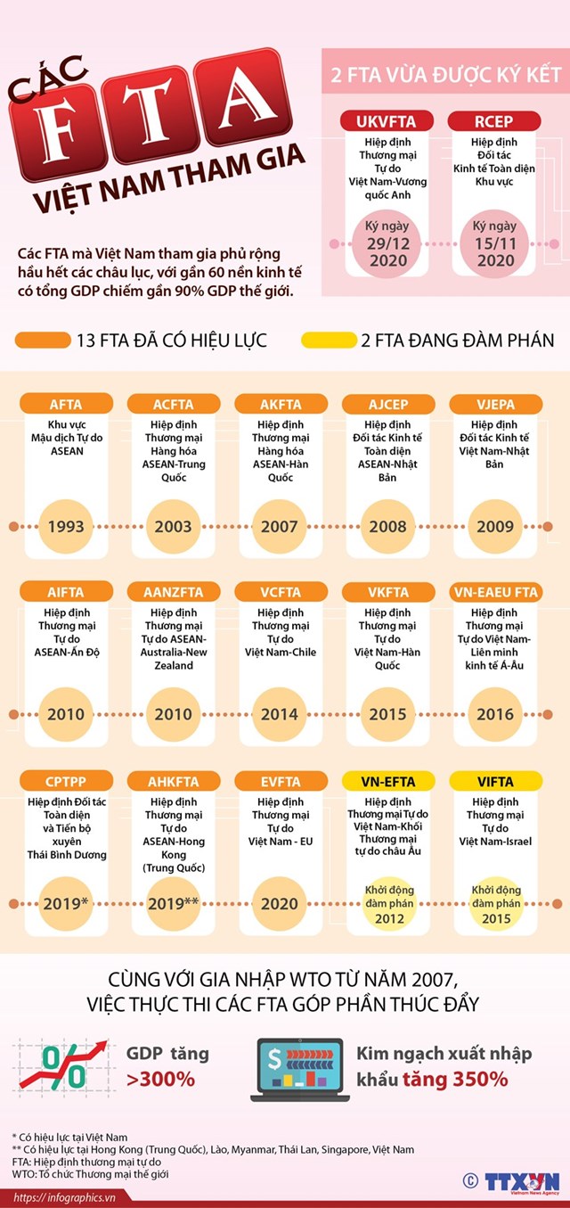 [Infographics] Những AFTA Việt Nam tham gia tính đến tháng 12/2020 - Ảnh 1