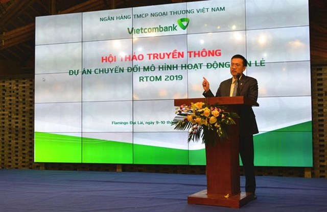 &Ocirc;ng&nbsp;Phạm Quang Dũng - Tổng Gi&aacute;m đốc Vietcombank ph&aacute;t biểu kết luận tại Hội thảo