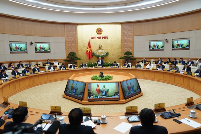 Quang cảnh phiên họp Chính phủ thường kỳ tháng 2/2020.