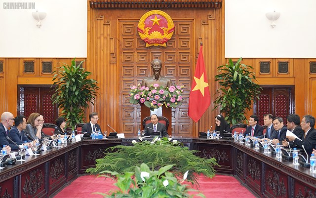 Thủ tướng Nguyễn Xu&acirc;n Ph&uacute;c tiếp đo&agrave;n doanh nghiệp của Hội đồng Kinh doanh Hoa Kỳ - ASEAN.