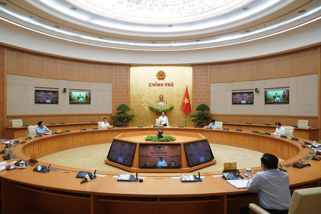 Quang cảnh phiên họp Chính phủ tháng 4/2020.