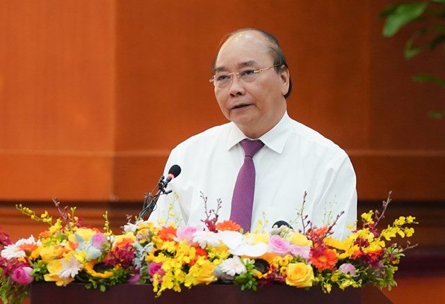 Thủ tướng Nguyễn Xu&acirc;n Ph&uacute;c&nbsp;ph&aacute;t biểu tại Hội nghị. Ảnh: VGP/Quang Hiếu