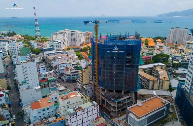 Hiện tại, tiến độ xây dựng Marina Suites Nha Trang đã đến tầng 15
