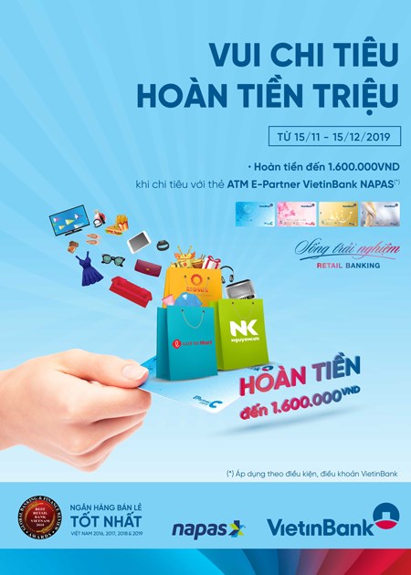 Hoàn đến 1,6 triệu đồng cho chủ thẻ VietinBank E-Partner Napas - Ảnh 1