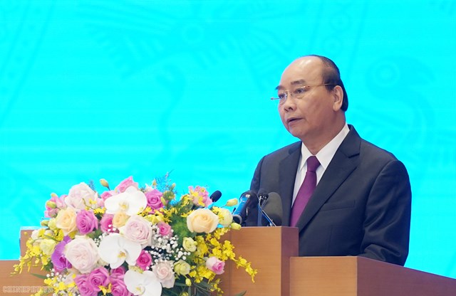 Thủ tướng Nguyễn Xu&acirc;n Ph&uacute;c ph&aacute;t biểu tại Hội nghị. Nguồn: VGP