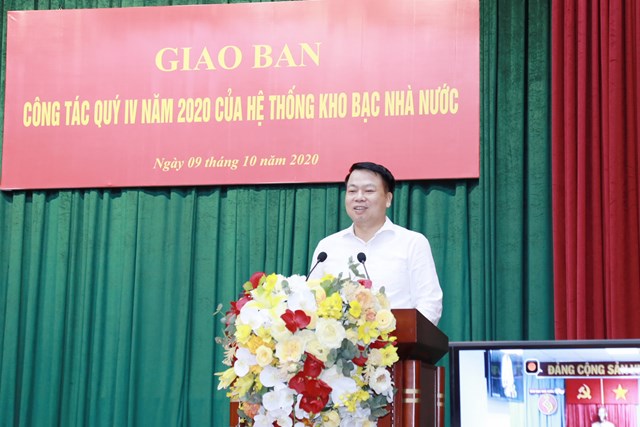 Tổng Gi&aacute;m đốc KBNN Nguyễn Đức Chi ph&aacute;t biểu tại Hội nghị giao ban C&ocirc;ng t&aacute;c qu&yacute; IV/2020 của hệ thống KBNN