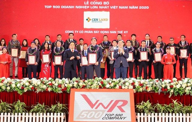 Cen Land được vinh danh Top 500 c&ocirc;ng ty lớn nhất Việt Nam năm 2020.