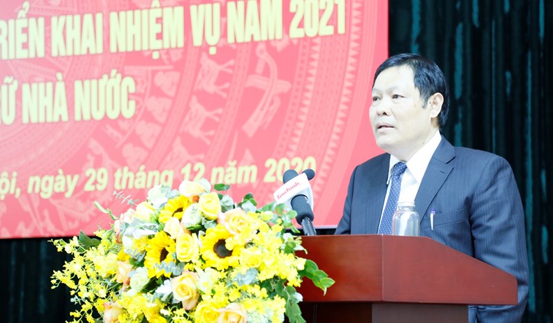 Tổng cục trưởng Tổng cục Dự trữ Nhà nước Đỗ Việt Đức chỉ đạo hội nghị.