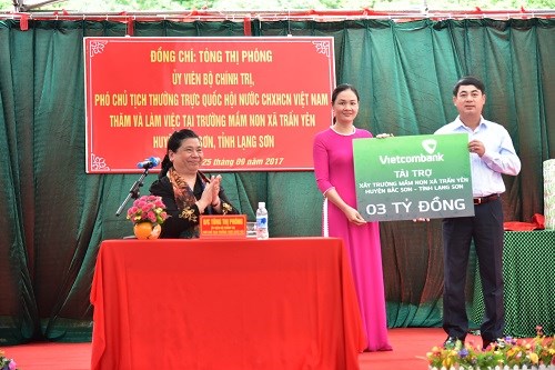 Vietcombank tặng 3 tỷ đồng xây trường mầm non tại Lạng Sơn - Ảnh 1