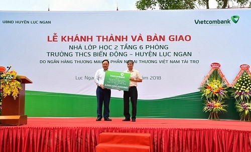 Vietcombank tài trợ 3 tỷ đồng xây trường học tại Bắc Giang - Ảnh 1