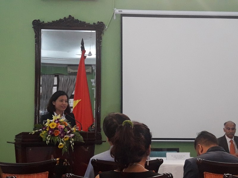 Bà Ngô Thị Thanh Tâm – Giám đốc Marketing Tổng công ty Bảo Việt Nhân thọ phát biểu tại buổi Họp báo.