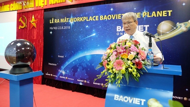 Đại diện Lãnh đạo Tập đoàn Bảo Việt phát biểu tại buổi lễ ra mắt