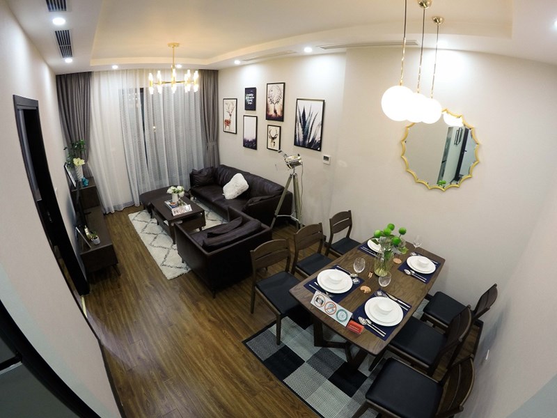 Căn hộ mẫu với thiết kế hiện đại, ưu tiên lựa chọn các thương hiệu hàng đầu để lắp đặt mang đến sự hài lòng cho khách hàng.