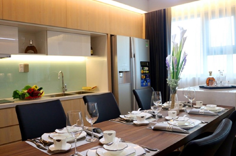 Hình ảnh thực tế căn hộ mẫu Mỹ Đình Plaza 2 – Nội thất chất lượng như sàn gỗ nhập khẩu Thái Lan, , thiết bị điện Panasonic, khóa Adell 4 lớp,…