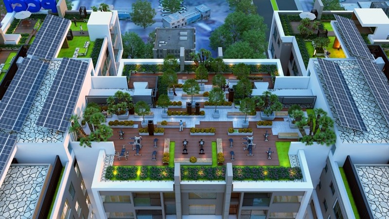 Sân vườn trên mái tại Mỹ Đình Plaza 2