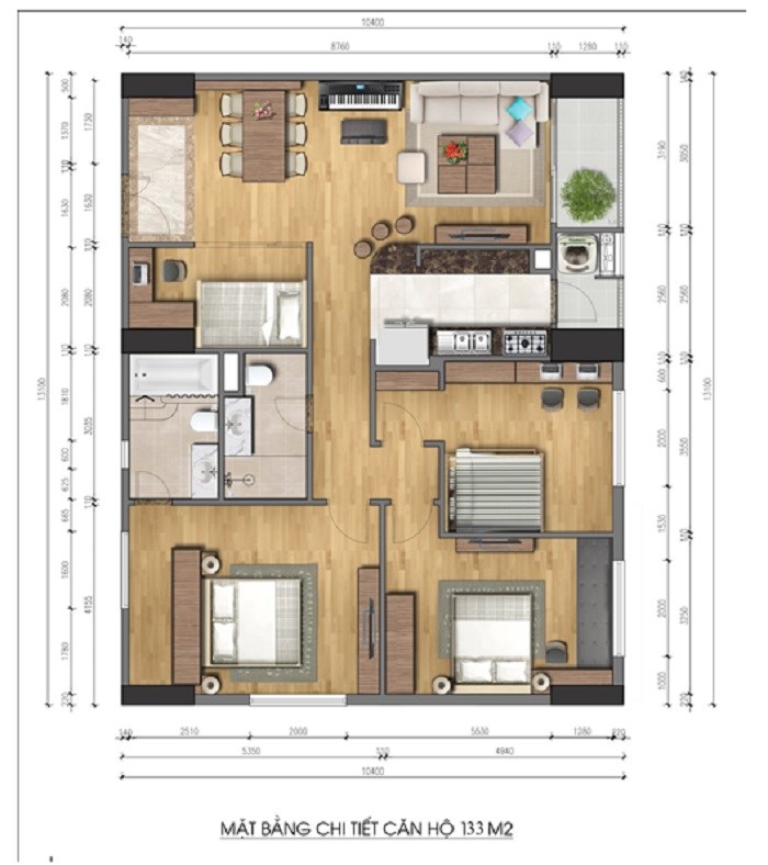 Riverside Garden với mức giá hấp dẫn chỉ 3,1 tỷ/căn hộ 4 phòng ngủ, mua nhà tặng ngay 750 triệu.