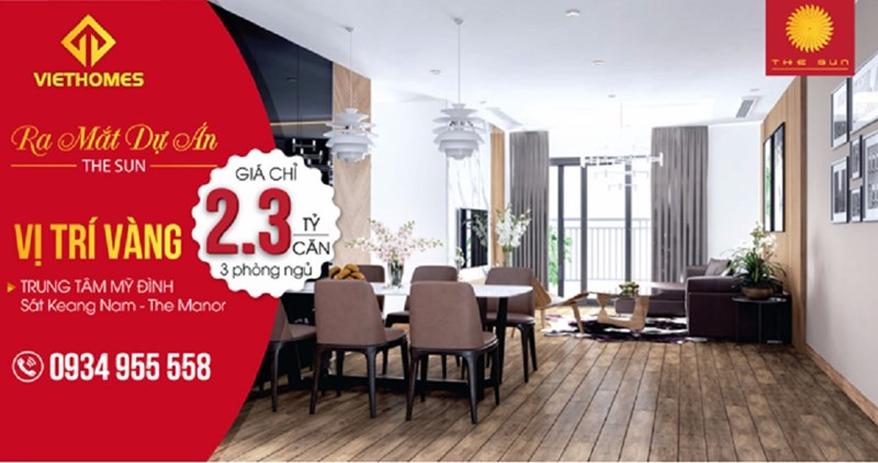 The Sun có mức giá hợp lí chỉ từ 2,3 tỷ/căn hộ 3 ngủ