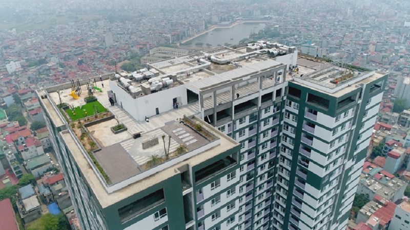Chủ đầu tư Tập đoàn Videc quan tâm đến cảnh quan tầng áp mái của dự án Riverside Garden