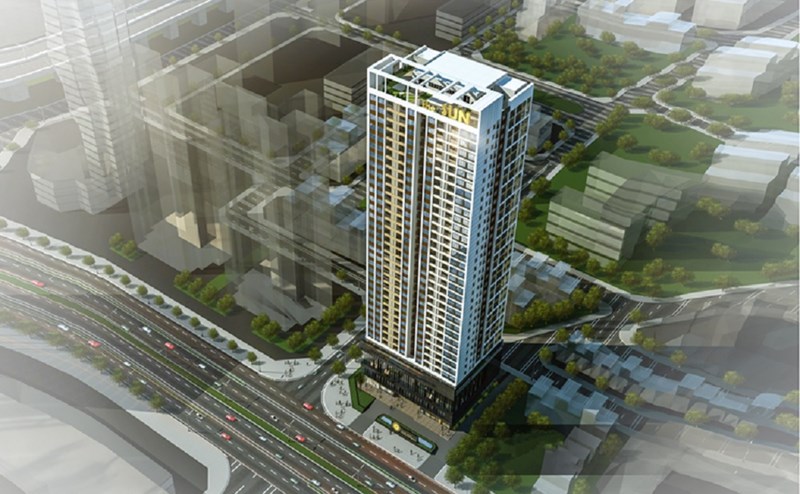 Phối cảnh tòa nhà dự án The Sun Mễ Trì