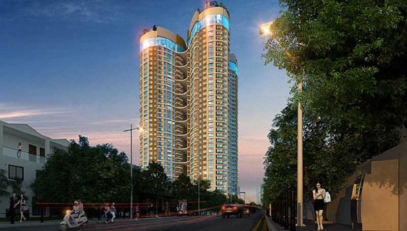 Phối cảnh dự án Skyview Plaza với thiết kế hình cánh hoa độc đáo