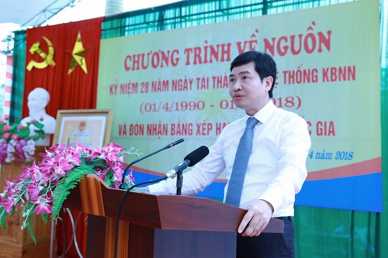 Quyền Tổng Giám đốc KBNN Tạ Anh Tuấn phát biểu tại buổi lễ.
