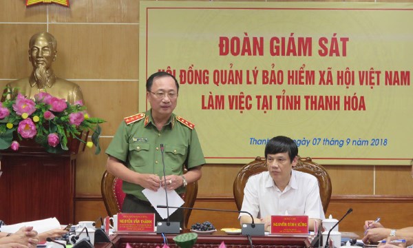 Thượng tướng Nguyễn Văn Thành phát biểu tại buổi giám sát.