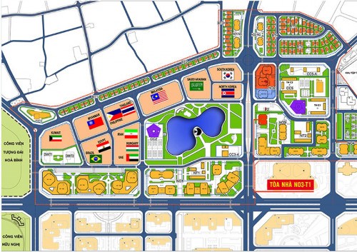 Bản đồ quy hoạch khu ngoại giao đoàn trước đây.