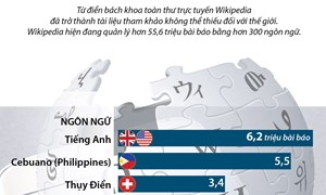 [Infographics] Ngôn ngữ nào phổ biến nhất trên từ điển Wikipedia?