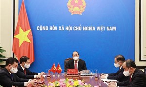 Chủ tịch nước Nguyễn Xuân Phúc điện đàm với Tổng Bí thư, Chủ tịch nước Trung Quốc Tập Cận Bình