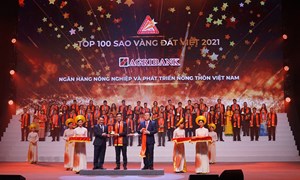 Agribank được trao tặng giải thưởng Sao Vàng đất Việt năm 2021
