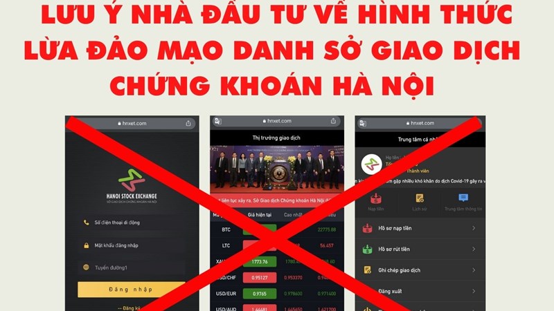 Cảnh báo tình trạng giả mạo website của HNX kêu gọi huy động tiền và đầu tư chứng khoán
