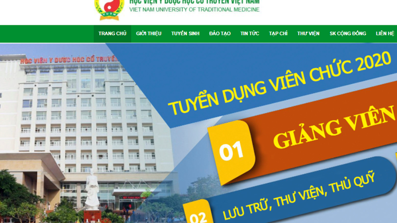 Học viện Y - Dược học cổ truyền Việt Nam tuyển dụng viên chức năm 2020