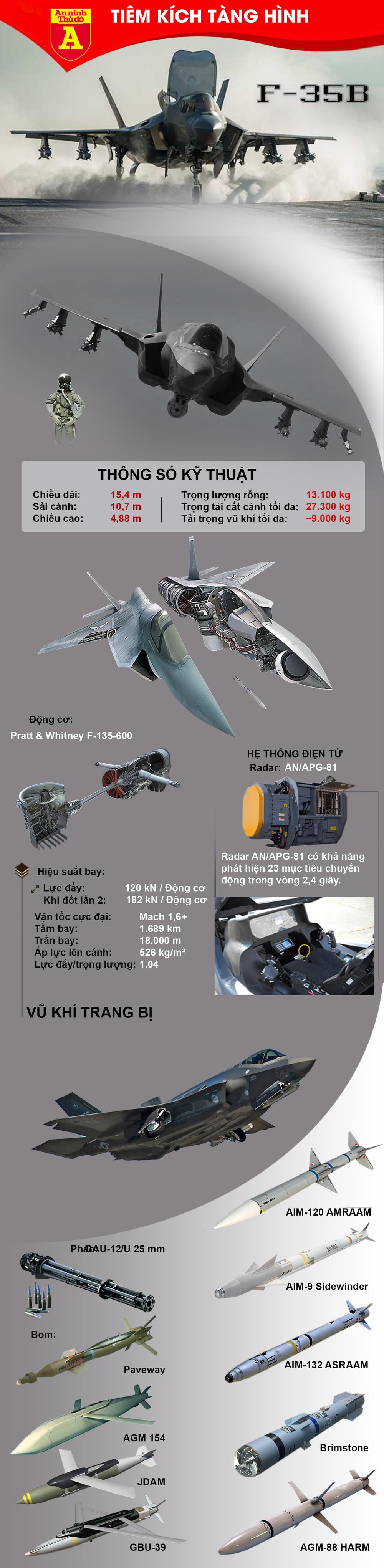 Cận cảnh tiêm kích tàng hình F-35B  - Ảnh 1