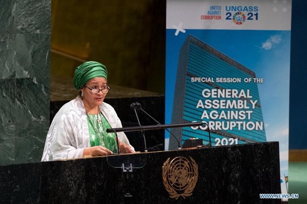 Phó Tổng Thư ký Liên hợp quốc Amina Mohammed phát biểu khai mạc Phiên họp đặc biệt. Ảnh: UN Photo/ Xinhua