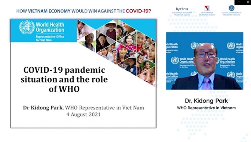 Tiến sĩ Kidong Park, Trưởng đại diện Tổ chức Y tế Thế giới (WHO) tại Việt Nam phát biểu tại hội thảo. 