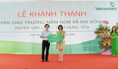 Vietcombank tài trợ 3 tỷ đồng xây dựng trường mầm non tại Hưng Yên - Ảnh 1