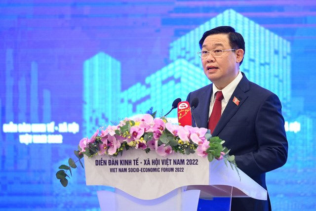 Chủ tịch Quốc hội Vương Đình Huệ phát biểu khai mạc ''Diễn đàn Kinh tế - Xã hội Việt Nam năm 2022''