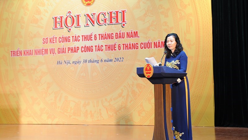 Thứ trưởng Bộ T&agrave;i ch&iacute;nh Vũ Thị Mai ph&aacute;t biểu chỉ đạo Hội nghị.
