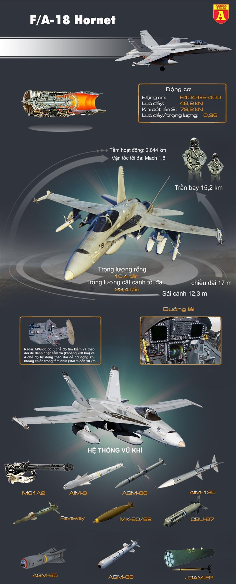 Khả năng tác chiến của Chiến đấu cơ F/A-18 Hornet - Ảnh 1