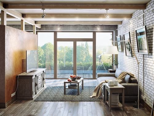 Phòng khách nổi bật với tường gạch trắng - Ảnh 4