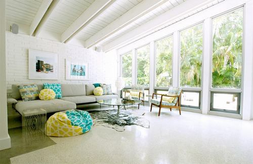 Phòng khách nổi bật với tường gạch trắng - Ảnh 6