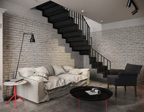 Phòng khách nổi bật với tường gạch trắng - Ảnh 20